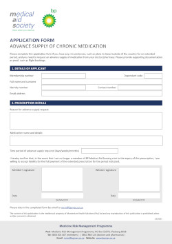 Chronic medication advance supply request form